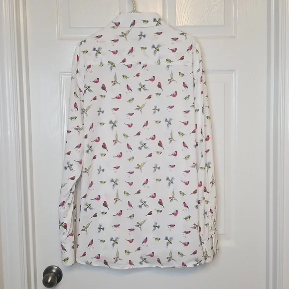 Charleston Threads Mens Longsleeve Button Down Shirt Red Yellow Blue Bir… - Picture 5 of 10